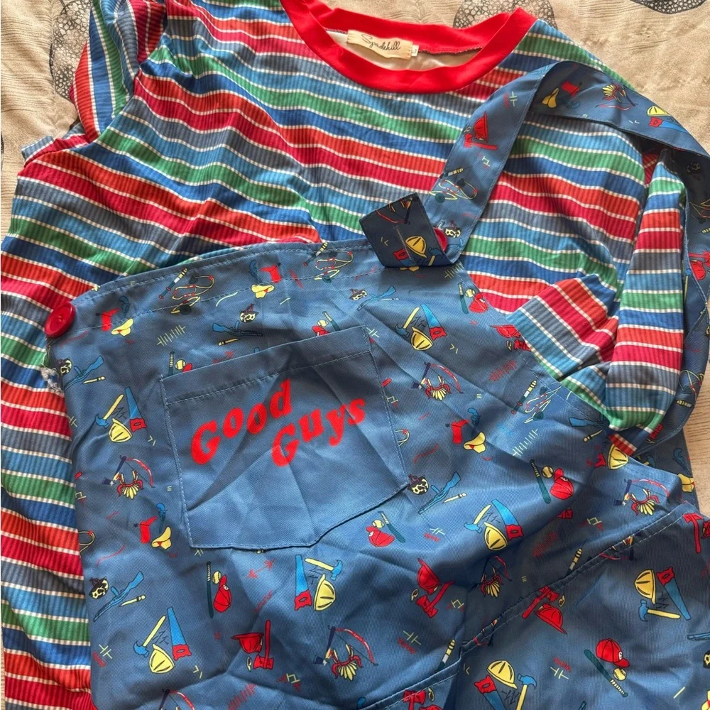 Adult Chucky Costume with Knife Purse Accessory - Picture 4 of 5